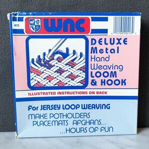 Vintage Deluxe Metal Hand Weaving Loom & Hook - WNC #413 Jersey Loop Weaving